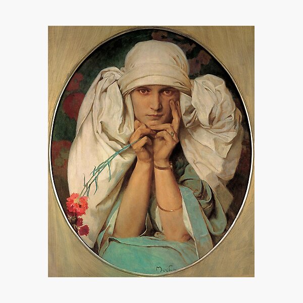 Aperçu de l'œuvre Jaroslava, la fille de Mucha, par Alphonse Mucha. HAUTE DÉFINITION créée et vendue par MINDTHECHERRY.