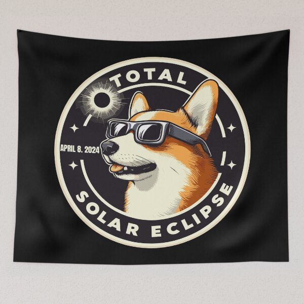 Item preview, Funny Corgi Total solar eclipse 2024 designed and sold by TomFrontierArt.