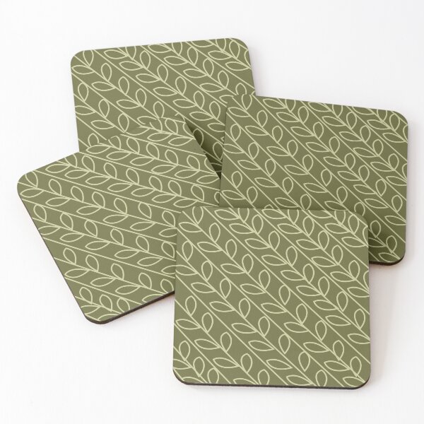 Item preview, Green Grey Color Floral Leaf Pattern  designed and sold by Nisha Prabhu.