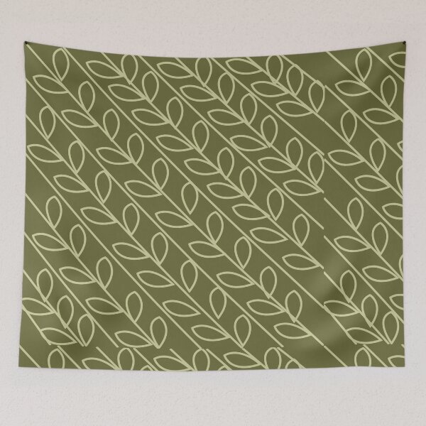 Item preview, Green Grey Color Floral Leaf Pattern  designed and sold by Nisha Prabhu.