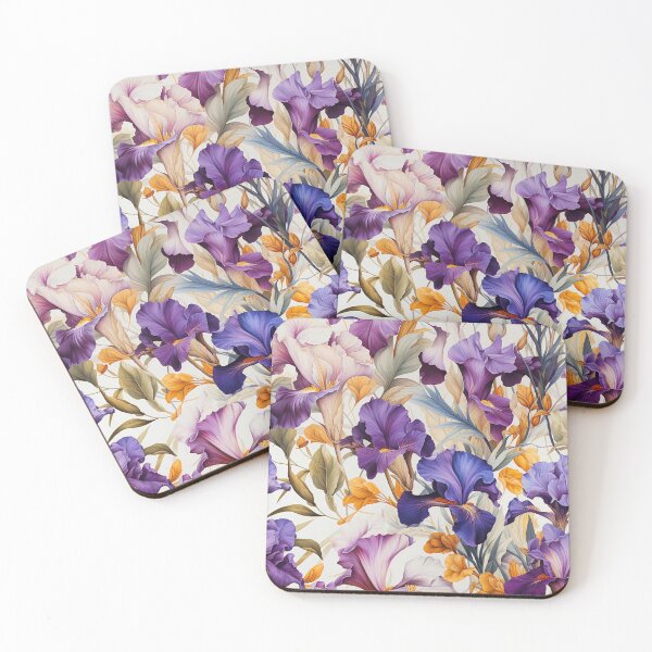 Item preview, Iris Tile 30: Royal Palette Velvet Kisses in Golden Sunbeams and Purple Fire designed and sold by TheBrainArt.