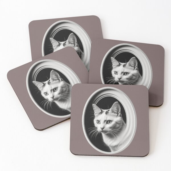 Item preview, CAT IN OVAL FRAME designed and sold by M Khan.