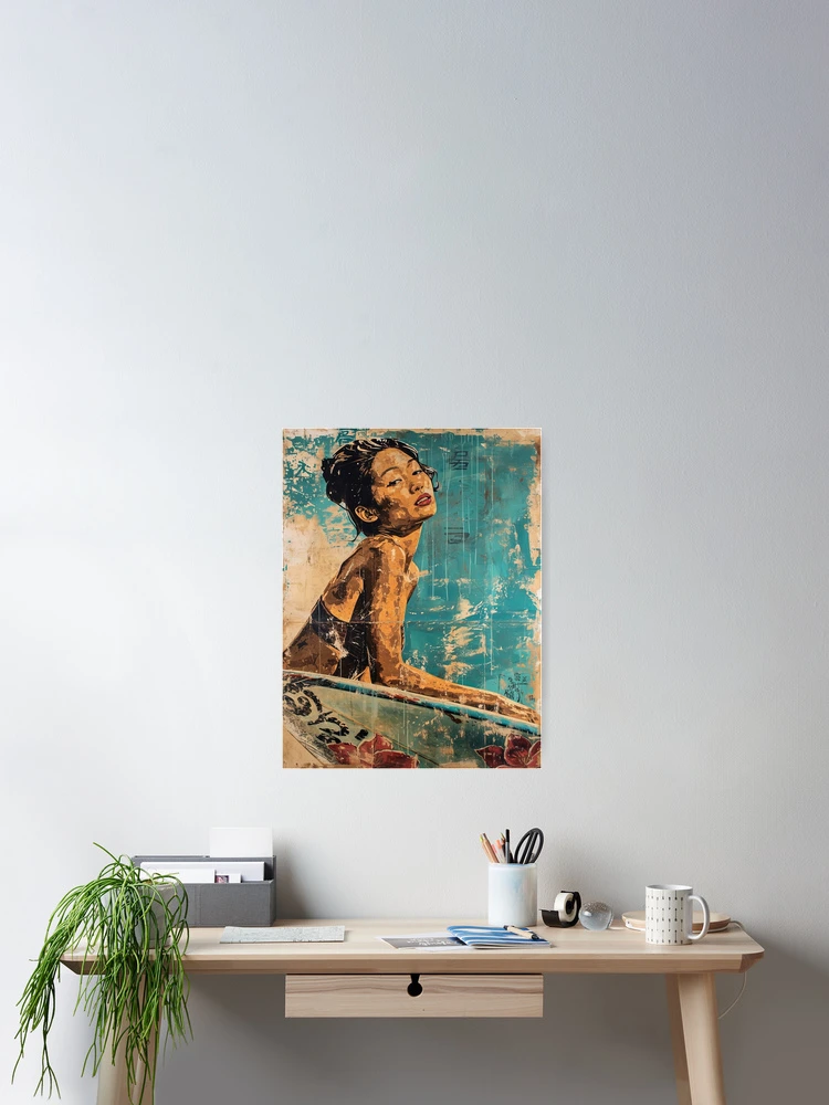 Thumbnail 2 of 3, Poster, Rad Riptide Rider designed and sold by Retro Type.