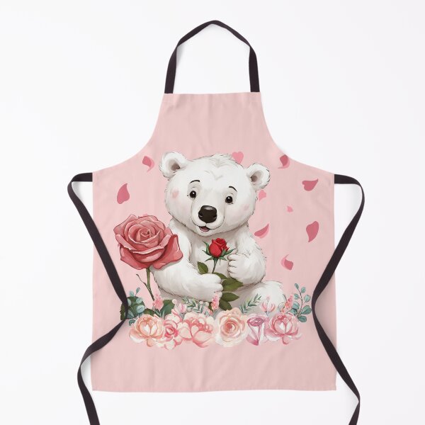 Item preview, white bear in rose designed and sold by BreezifyDesignStudio.