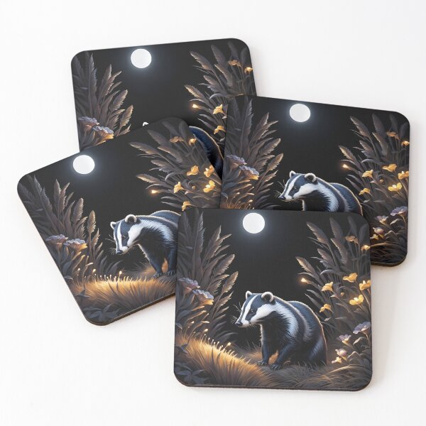 Item preview, Badger on the golden meadow. Mysterious lights designed and sold by Son-of-a-badger.