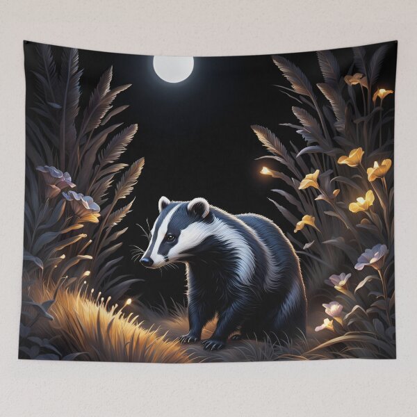 Item preview, Badger on the golden meadow. Mysterious lights designed and sold by Son-of-a-badger.
