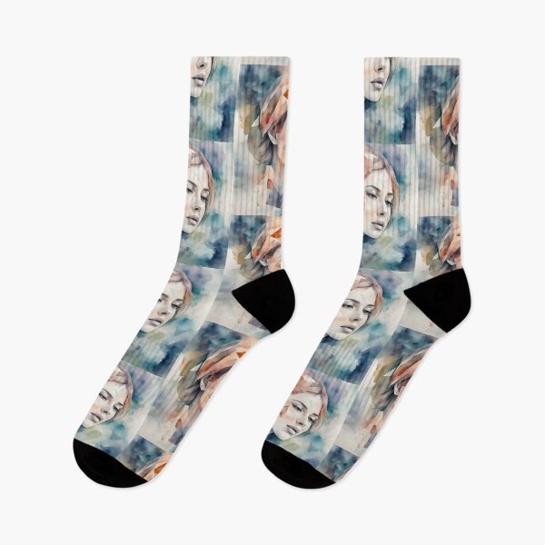 Item preview,  young woman abstract in watercolor in dreamy mood. designed and sold by kreativeadern.