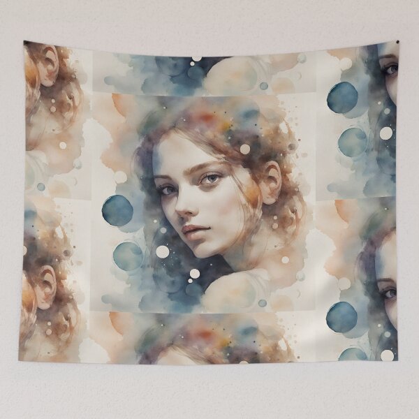 Item preview, Pretty woman in watercolor in dreamy mood abstract. designed and sold by kreativeadern.