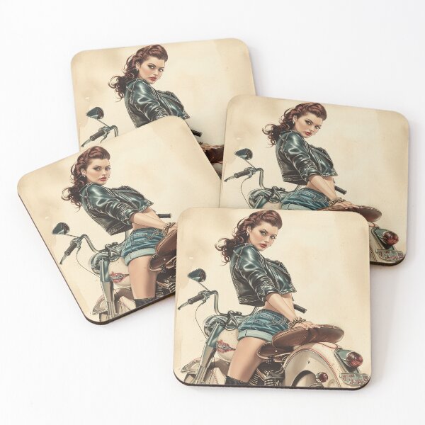 Item preview, Vintage Motorcycle with Pinup Girl designed and sold by paulosully.