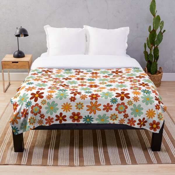 Item preview, Flower power, pattern of cute flowers in green, blue, orange and yellow designed and sold by Joyce63.