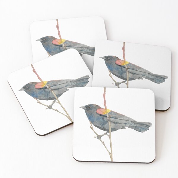 Item preview,  red-winged blackbird watercolor portrait designed and sold by L'Atelier Oranjade.