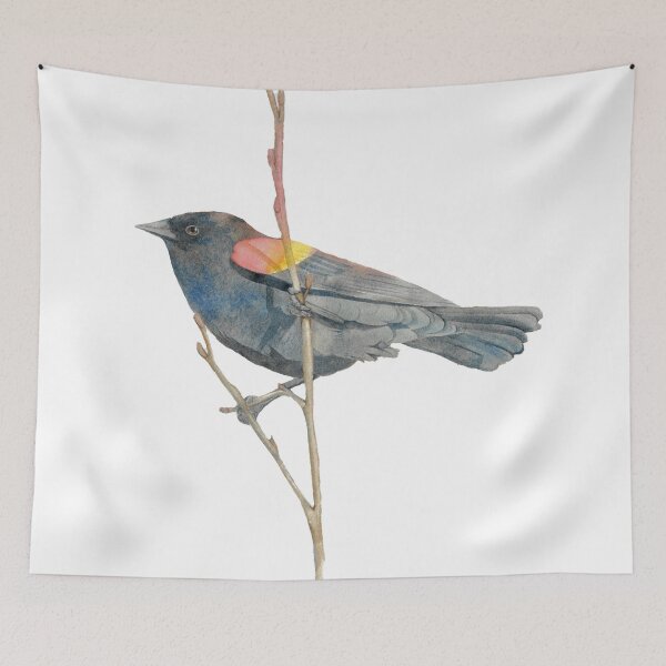 Item preview,  red-winged blackbird watercolor portrait designed and sold by L'Atelier Oranjade.