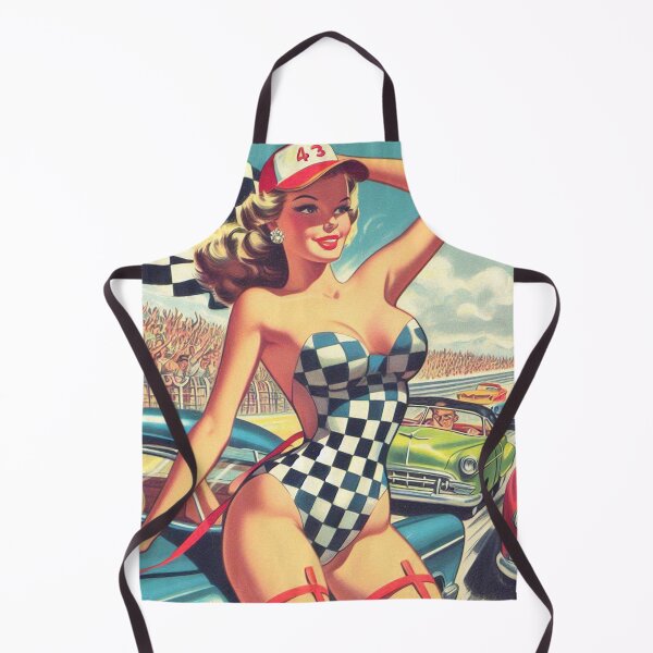 Item preview, Vintage Race Pin Up designed and sold by PulpVintage.