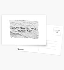 vine quote - whoever threw that paper, your mom's a hoe Postcards