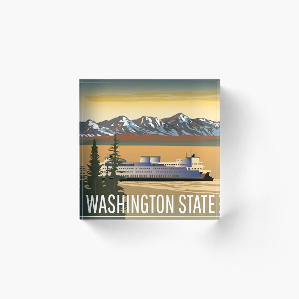 Washington State Ferry Acrylic Block