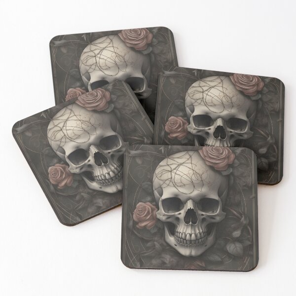 Item preview, Skull and Roses Design - Gothic Floral Art  designed and sold by PandaTShirtShop.