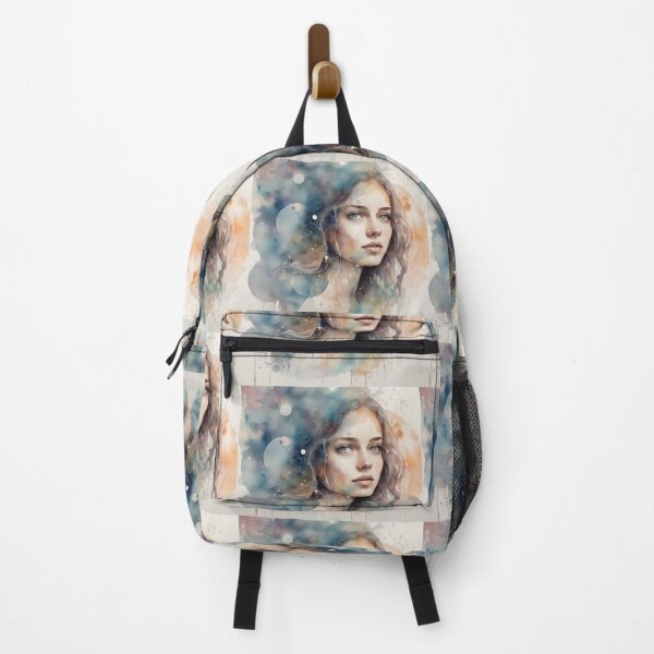 Item preview, Radiant young woman in watercolor in dreamy mood abstract. designed and sold by kreativeadern.