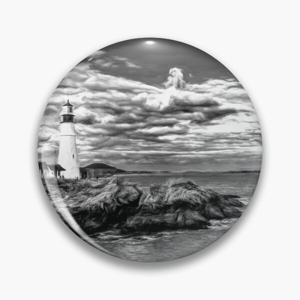 Item preview, Portland Head Light Maine Black and White Painterly designed and sold by Debra Martz.