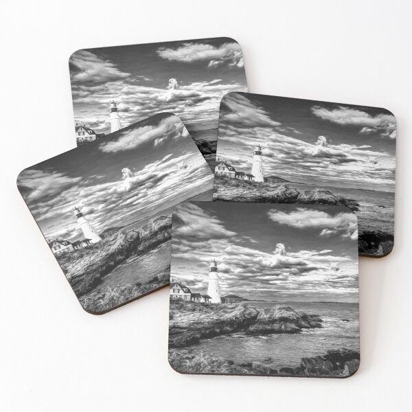 Item preview, Portland Head Light Maine Black and White Painterly designed and sold by Debra Martz.