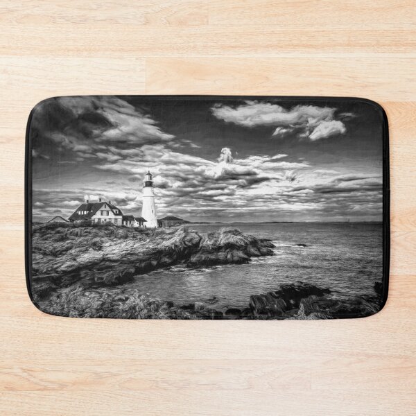 Item preview, Portland Head Light Maine Black and White Painterly designed and sold by Debra Martz.