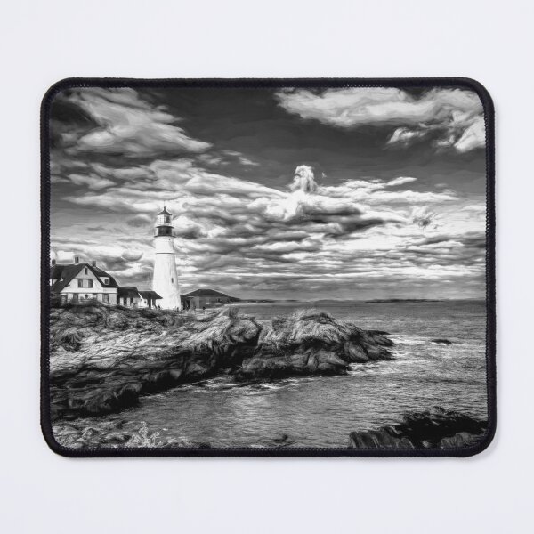 Item preview, Portland Head Light Maine Black and White Painterly designed and sold by Debra Martz.