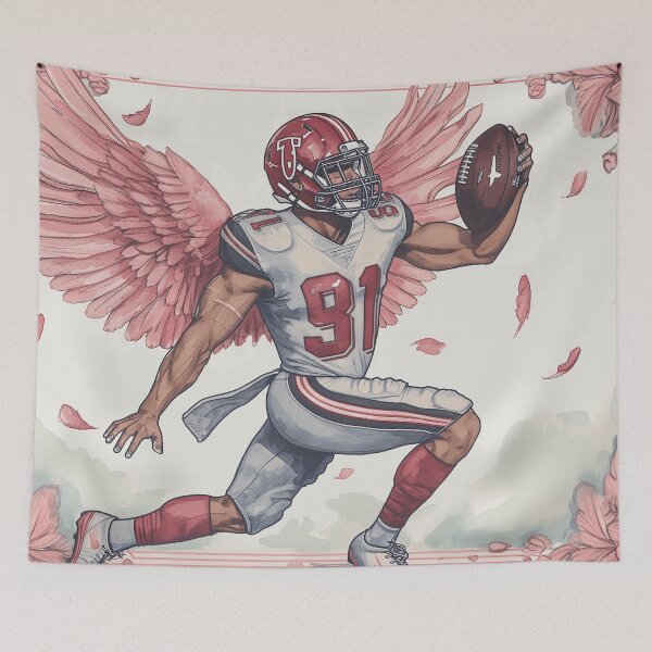 Item preview, Freamed Cupid as an American Football Player designed and sold by Sp3ctrumOfColor.