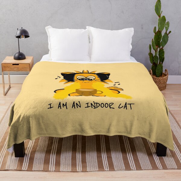 Item preview, I am an indoor cat - cute introvert cat with blanket designed and sold by stayartsy07.