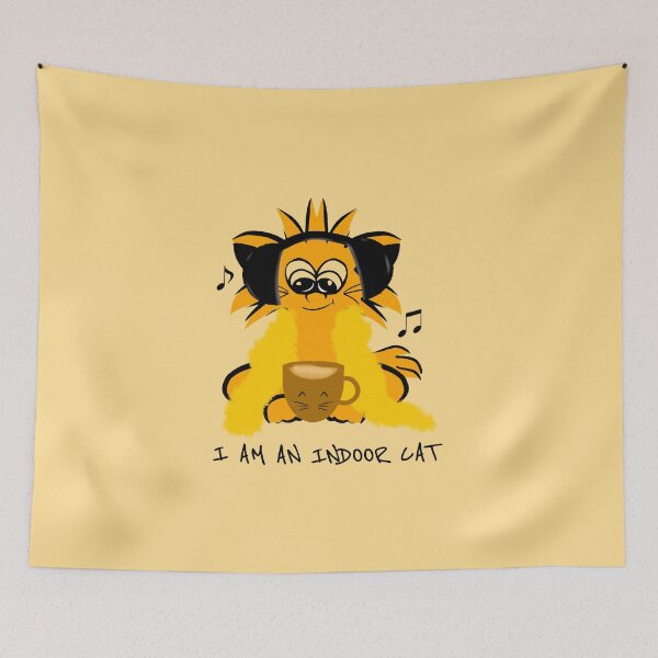 Item preview, I am an indoor cat - cute introvert cat with blanket designed and sold by stayartsy07.