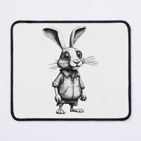 Item preview, Funny Hare Rabbit in black colors designed and sold by Aquillashop.