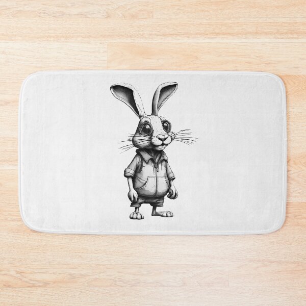 Item preview, Funny Hare Rabbit in black colors designed and sold by Aquillashop.