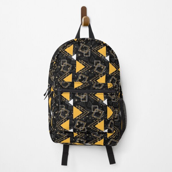 Item preview, A03002 TRIANGLE GEAOMETRIC MEMPHIS BLACK AND GOLD MONOCHROME PATTERN - VECTOR VINTAGE ABSTRACT SHAPE ART PRINT DESIGN designed and sold by HoneyBlizz.