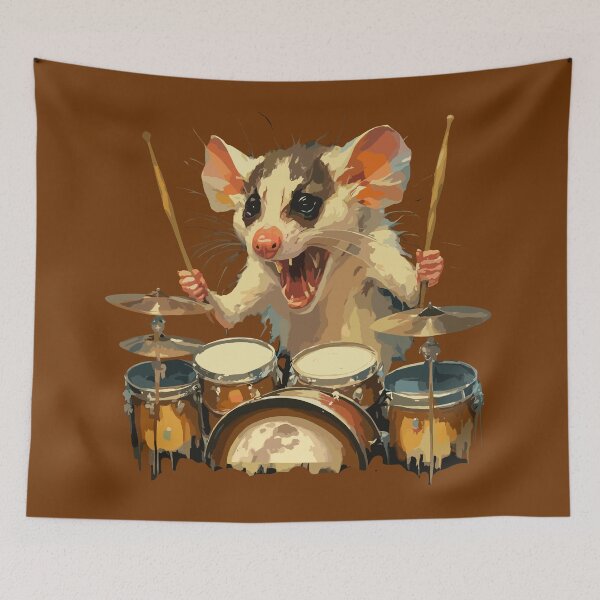 Item preview, Opossum Playing Drums designed and sold by box-artshop.