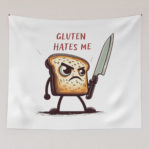 Item preview, Kawaii Gluten Hates Me  designed and sold by TomFrontierArt.