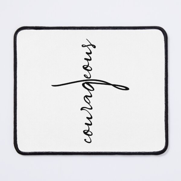 Item preview, courageous in cross format - words from bible verse Joshua 1 9 be strong and courageous - black design  designed and sold by ZechJohnRB.