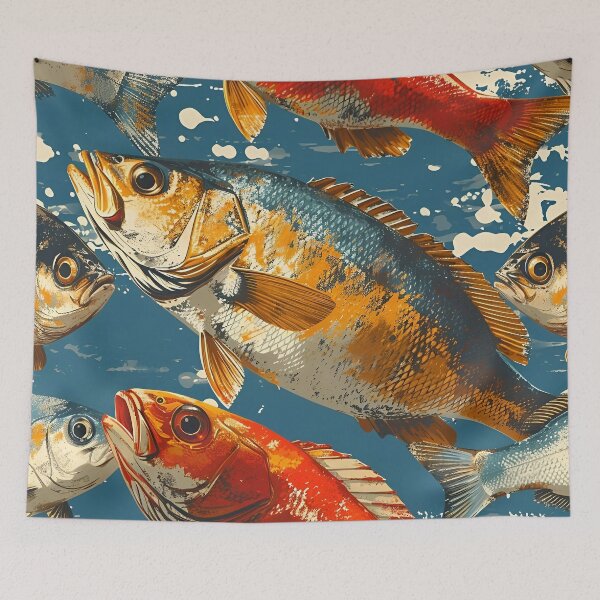 Item preview, Fish Art Color Classic Vintage - F02 designed and sold by BeebooDesign.