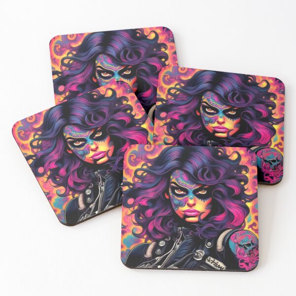 Item preview, Trippy Cyborg Zombie Biker Lady designed and sold by TheDarkWardrobe.