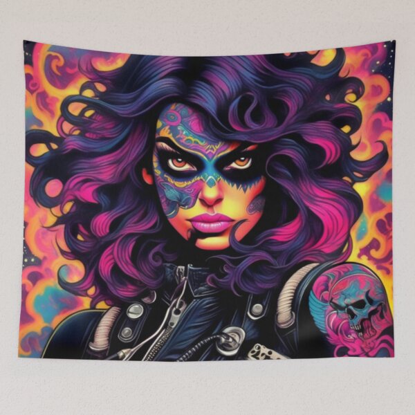 Item preview, Trippy Cyborg Zombie Biker Lady designed and sold by TheDarkWardrobe.