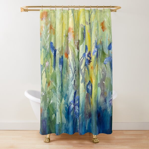 Gold palm leaves Sheer Curtain by Marta Olga Klara