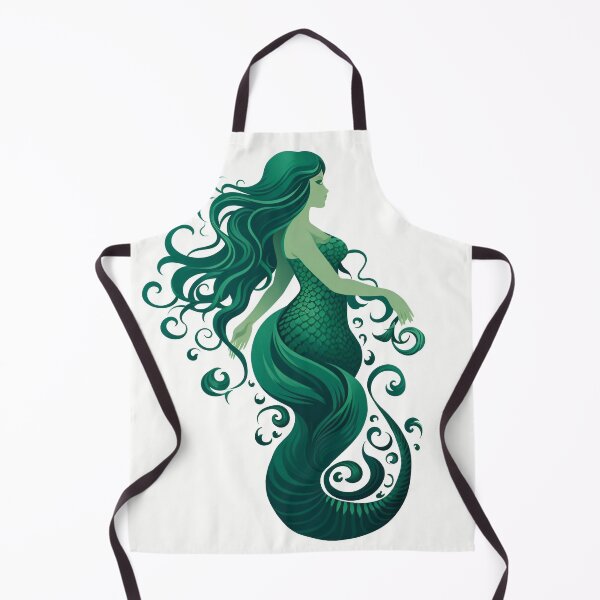 Item preview, Green Mermaid on a White Background designed and sold by dcrc.
