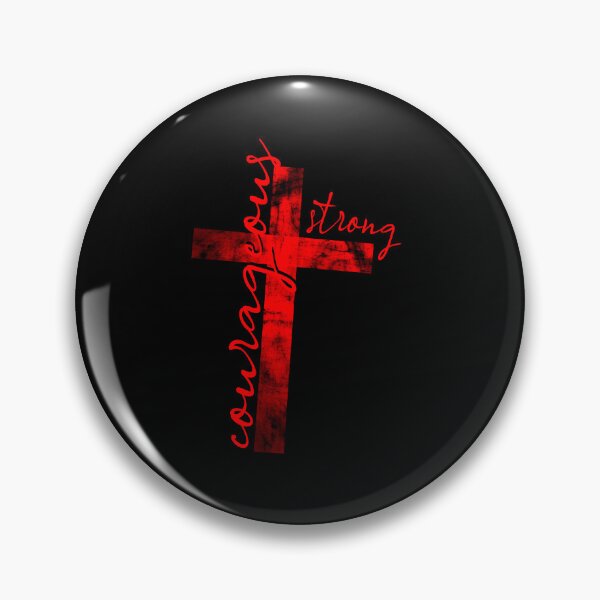 Item preview, Be strong and courageous in cross format - words from bible verse Joshua 1 9 be strong and courageous - red design  designed and sold by ZechJohnRB.