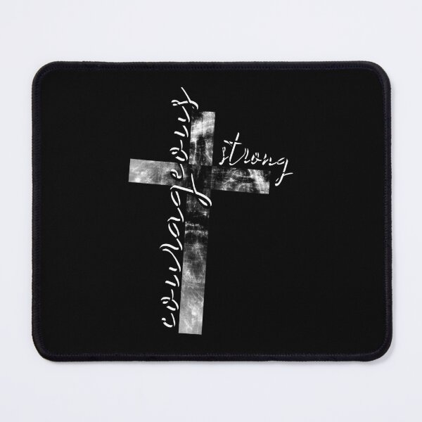 Item preview, Be strong and courageous in cross format - words from bible verse Joshua 1 9 be strong and courageous - white design  designed and sold by ZechJohnRB.