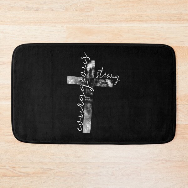 Item preview, Be strong and courageous in cross format - words from bible verse Joshua 1 9 be strong and courageous - white design  designed and sold by ZechJohnRB.