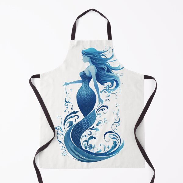 Item preview, Blue Mermaid on a White Background designed and sold by dcrc.