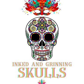 Artwork thumbnail, Inked and Grinning Skulls Tee by exclusivebucket