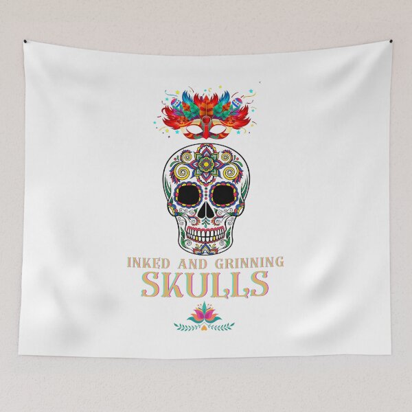 Item preview, Inked and Grinning Skulls Tee designed and sold by exclusivebucket.