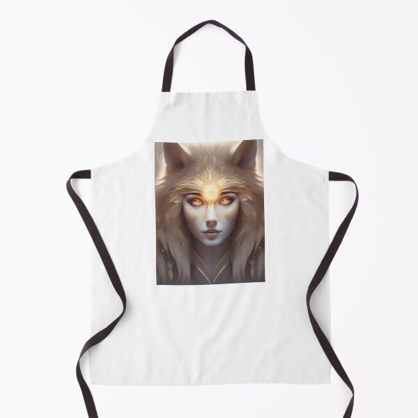 Item preview, Art Deco Portrait Of A Beautiful Wolf-Woman With Incandescent Third Eye  designed and sold by JoyPhotoArt.