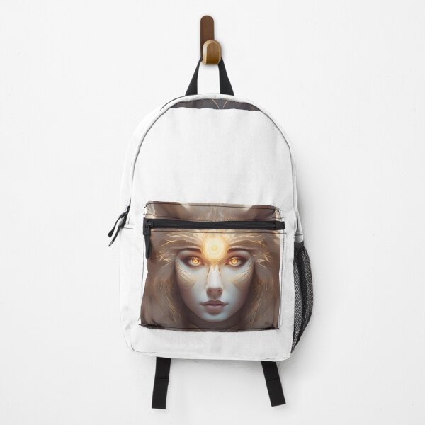 Item preview, Art Deco Portrait Of A Beautiful Wolf-Woman With Incandescent Third Eye designed and sold by JoyPhotoArt.