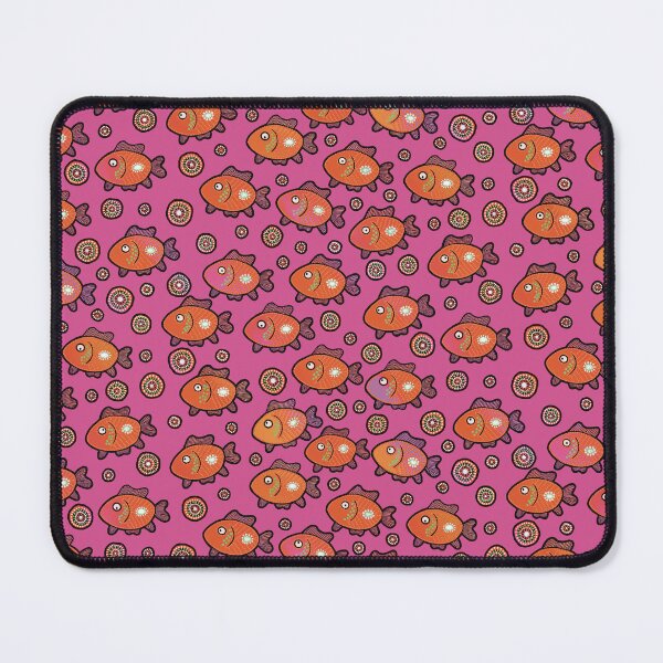 Aperçu de l'œuvre PAS D'IA ! Poisson rouge sur motif de surface de fond rose créée et vendue par ManonElmendorp.