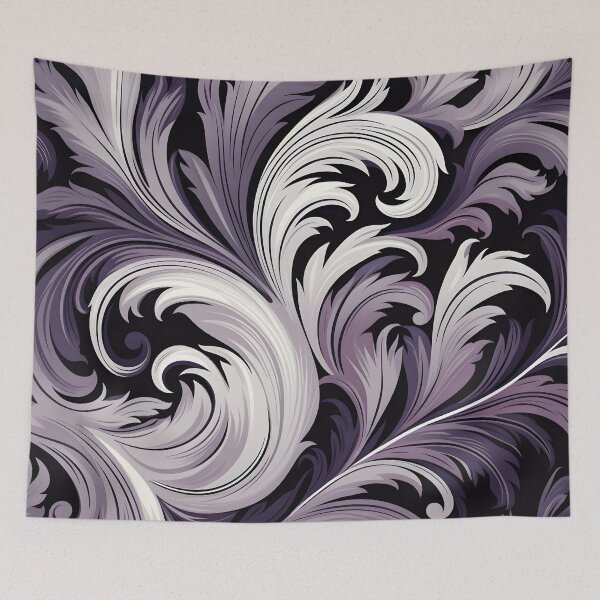 Item preview, Acai lilac and white abstract print designed and sold by dcrc.