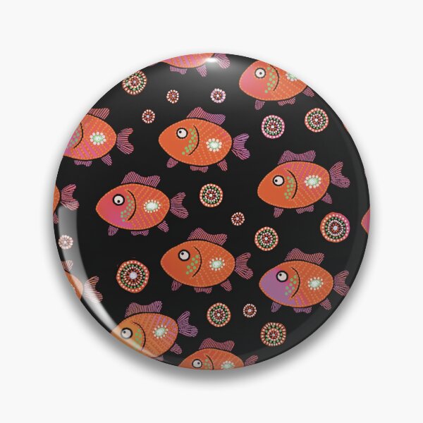 Item preview, NO AI ! Goldfish on a Black Background Surface Pattern designed and sold by ManonElmendorp.